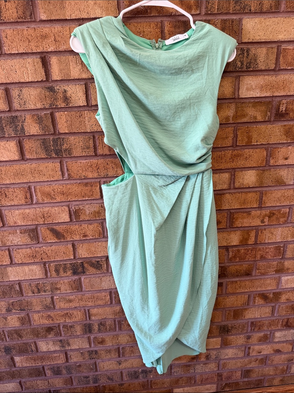 TALULAH Mint Green Asymmetrical Draped Dress